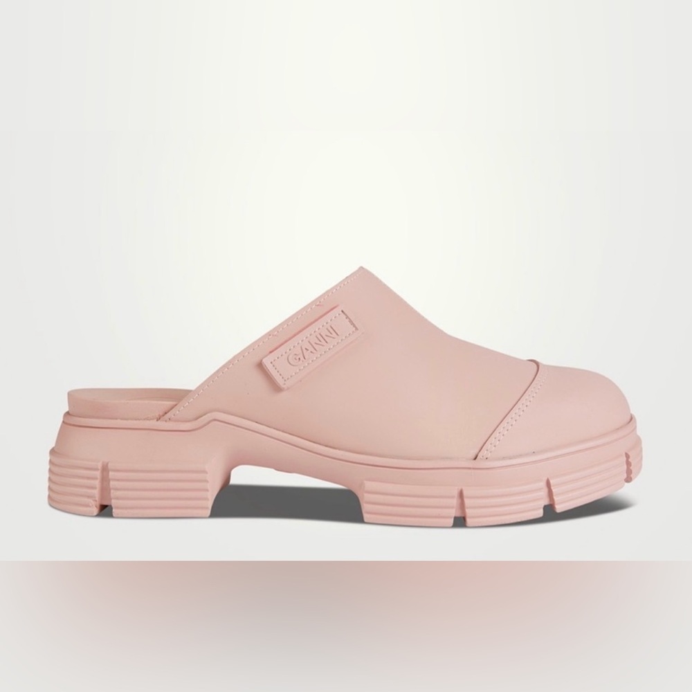 GANNI Pink Rubber Clogs/Mules